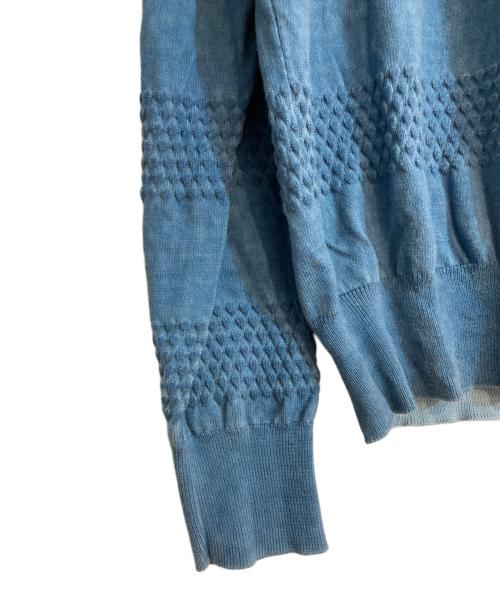 GRAN SASSO（グランサッソ）GRAN SASSO (グランサッソ) ムラ染加工クルーネックニット ブルー サイズ:44の古着・服飾アイテム