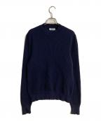 GRAN SASSOグランサッソ）の古着「モックネックコットンニット」｜ネイビー