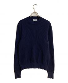 GRAN SASSO（グランサッソ）の古着「モックネックコットンニット」｜ネイビー
