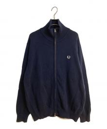 FRED PERRY（フレッドペリー）の古着「ロゴ刺繍ドライバーズニット」｜ネイビー