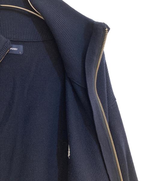 FRED PERRY（フレッドペリー）FRED PERRY (フレッドペリー) ロゴ刺繍ドライバーズニット ネイビー サイズ:Lの古着・服飾アイテム