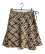 BURBERRY BLUE LABELバーバリー ブルー レーベル）の古着「ノヴァチェックラップスカート」｜ベージュ