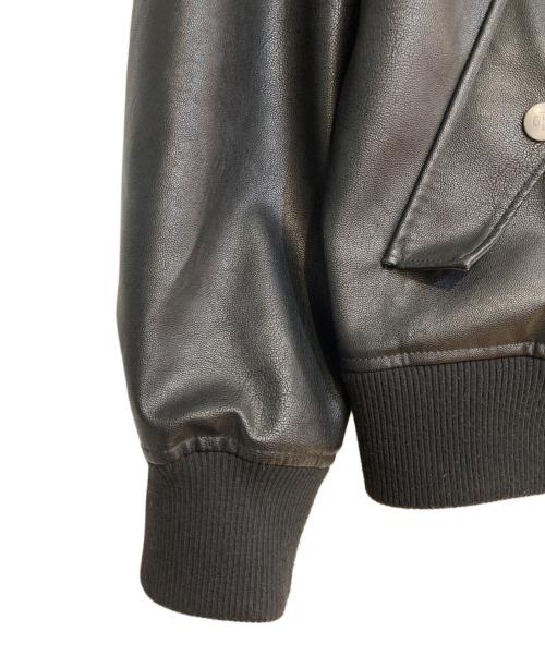 Calvin Klein Jeans（カルバンクラインジーンズ）Calvin Klein Jeans (カルバンクラインジーンズ) フェイクレザーボンバージャケット ブラック サイズ:Sの古着・服飾アイテム