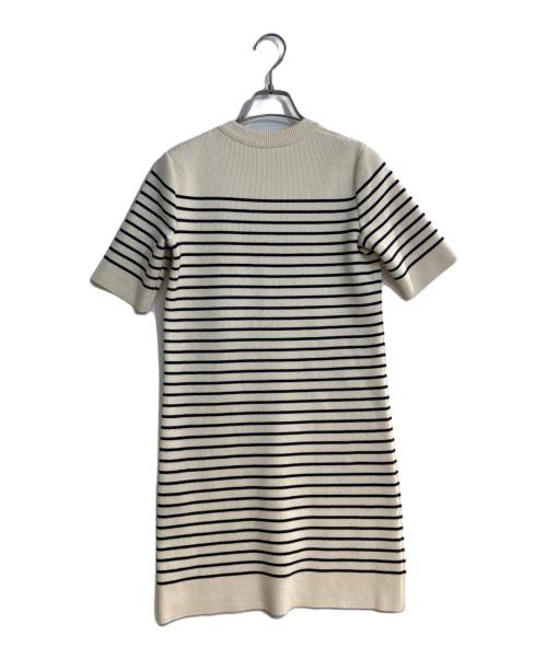 CELINE（セリーヌ）CELINE (セリーヌ) エディ期 コットン×ナイロン ニットワンピース ホワイト サイズ:Sの古着・服飾アイテム