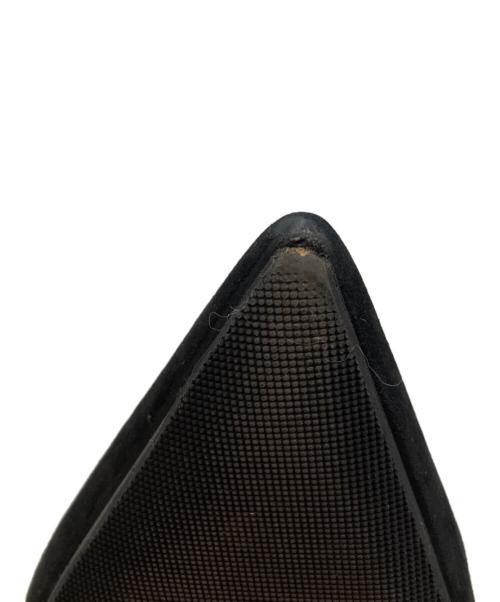 PRADA（プラダ）PRADA (プラダ) クリスタル付きヒールスエードミュール ブラック サイズ:37.5の古着・服飾アイテム