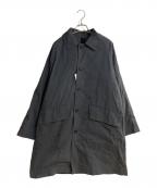 MHLマーガレットハウエル）の古着「24AW WORN COTTON NYLON ダウンライナー付きステンカラーコート」｜ネイビー