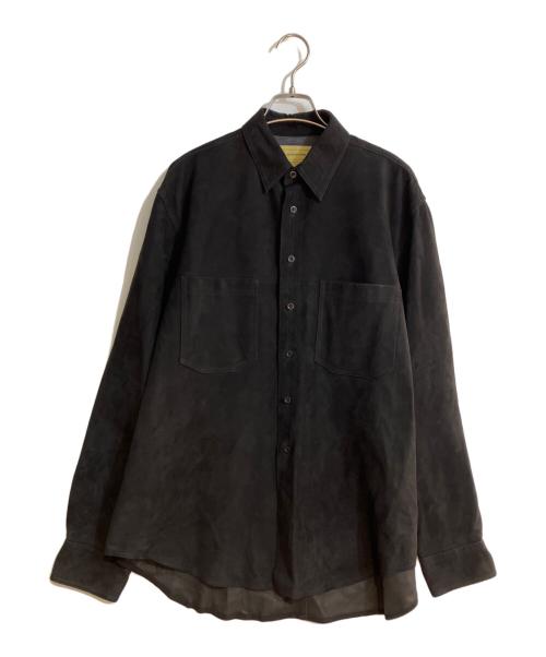 seven by seven（セブンバイセブン）SEVEN BY SEVEN (セブンバイセブン) Leather shirts / ゴートレザーシャツ ブラック サイズ:Mの古着・服飾アイテム