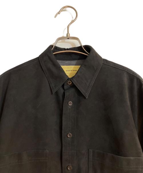 seven by seven（セブンバイセブン）SEVEN BY SEVEN (セブンバイセブン) Leather shirts / ゴートレザーシャツ ブラック サイズ:Mの古着・服飾アイテム