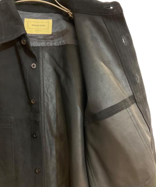 seven by seven（セブンバイセブン）SEVEN BY SEVEN (セブンバイセブン) Leather shirts / ゴートレザーシャツ ブラック サイズ:Mの古着・服飾アイテム