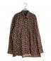 LANVIN（ランバン）の古着「FLOWER PRINT FLY FRONT SHIRT」｜ネイビー