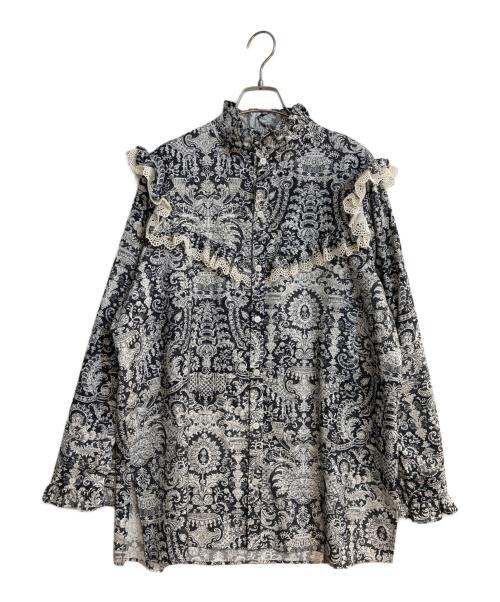 &ellecy（アンドエルシー）&ellecy (アンドエルシー) 総柄ブラウス ブラック サイズ:Mの古着・服飾アイテム