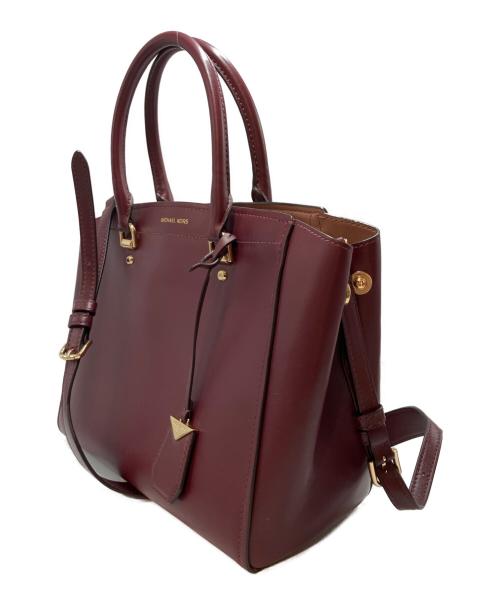 MICHAEL KORS（マイケルコース）MICHAEL KORS (マイケル・コース) ベラングラージサッチェル 2WAYショルダーバッグ ボルドーの古着・服飾アイテム