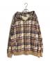 A BATHING APE（アベイシングエイプ）の古着「LOGO CHECK PATTERN SHARK FULL ZIP HOODIE」｜ベージュ