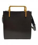 EMMAAURAエマアウラ）の古着「ゴールドハンドルバッグ」｜ブラック
