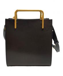 EMMAAURA（エマアウラ）の古着「ゴールドハンドルバッグ」｜ブラック