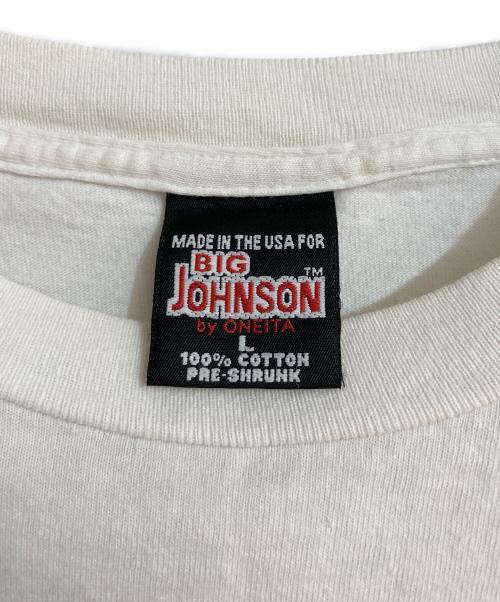 BIG JOHNSON BY ONEITA（ビッグ・ジョンソン バイ オニータ）BIG JOHNSON BY ONEITA (ビッグ・ジョンソン バイ オニータ) 両面プリントカットソー ホワイト サイズ:Ｌの古着・服飾アイテム