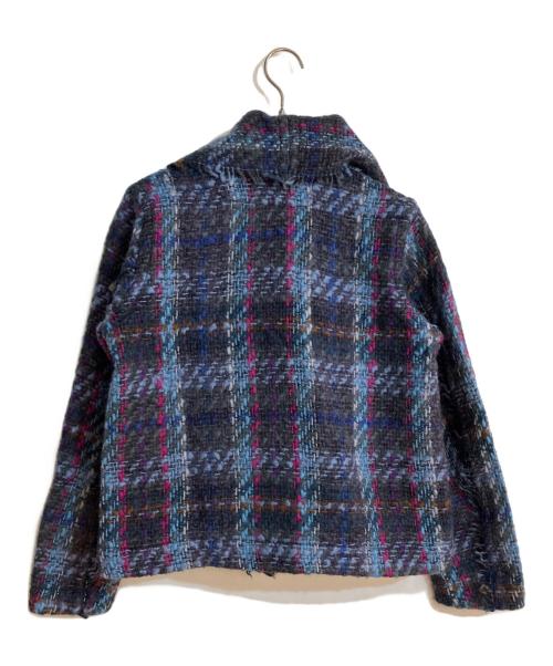 me ISSEY MIYAKE（ミーイッセイ ミヤケ）me ISSEY MIYAKE (ミーイッセイ ミヤケ) ウール混ツイードジャケット ブルー サイズ:FREEの古着・服飾アイテム