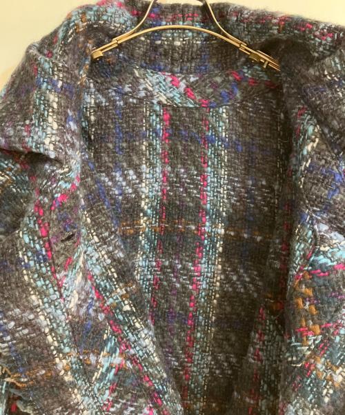 me ISSEY MIYAKE（ミーイッセイ ミヤケ）me ISSEY MIYAKE (ミーイッセイ ミヤケ) ウール混ツイードジャケット ブルー サイズ:FREEの古着・服飾アイテム