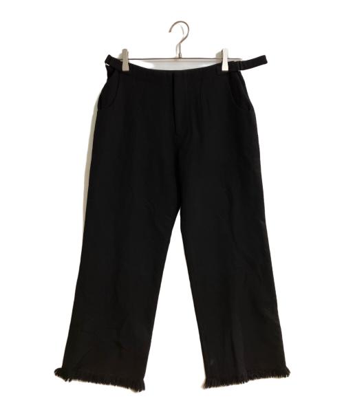 YOHJI YAMAMOTO（ヨウジヤマモト）YOHJI YAMAMOTO (ヨウジヤマモト) 03AWフリンジヘムウールスラックス ブラック サイズ:2の古着・服飾アイテム