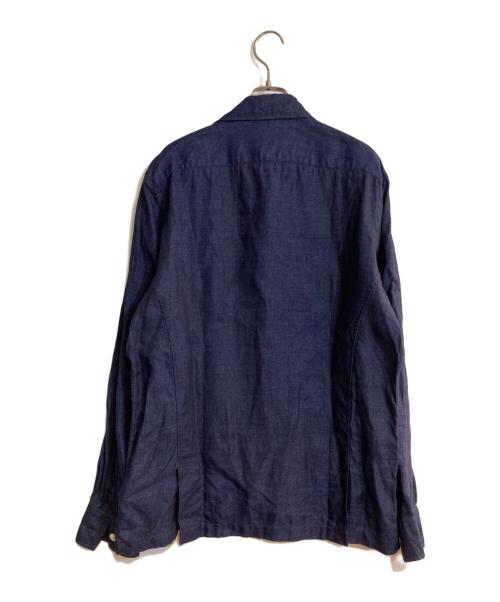 MARIA SANTANGELO（マリア サンタンジェロ）MARIA SANTANGELO (マリア サンタンジェロ) MARCELLO リネン シャツ ジャケット ネイビー サイズ:Ｌの古着・服飾アイテム