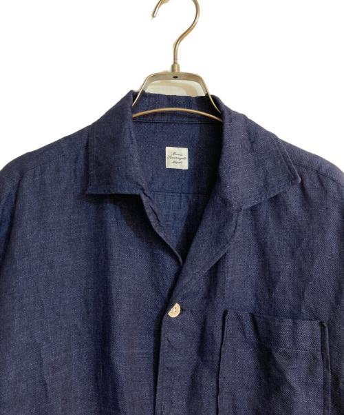 MARIA SANTANGELO（マリア サンタンジェロ）MARIA SANTANGELO (マリア サンタンジェロ) MARCELLO リネン シャツ ジャケット ネイビー サイズ:Ｌの古着・服飾アイテム