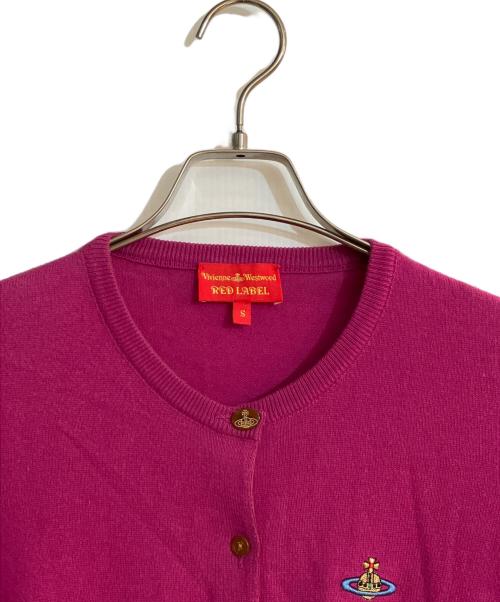 Vivienne Westwood RED LABEL（ヴィヴィアンウエストウッドレッドレーベル）Vivienne Westwood RED LABEL (ヴィヴィアンウエストウッドレッドレーベル) オーブ刺繍カーディガン ショッキングピンク サイズ:Sの古着・服飾アイテム