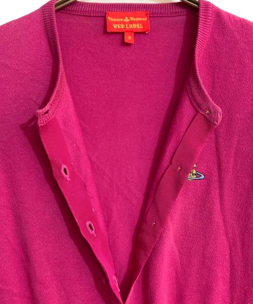 Vivienne Westwood RED LABEL（ヴィヴィアンウエストウッドレッドレーベル）Vivienne Westwood RED LABEL (ヴィヴィアンウエストウッドレッドレーベル) オーブ刺繍カーディガン ショッキングピンク サイズ:Sの古着・服飾アイテム
