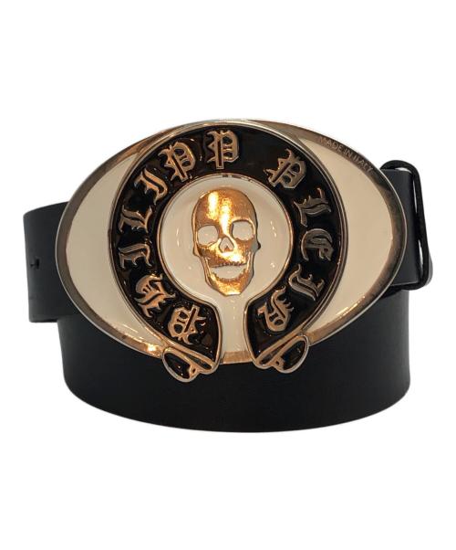 philipp plein（フィリッププレイン）PHILIPP PLEIN (フィリッププレイン) スカルレザーベルト ブラックの古着・服飾アイテム