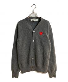 PLAY COMME des GARCONS（プレイコムデギャルソン）の古着「ハートワッペンウールカーディガン」｜グレー