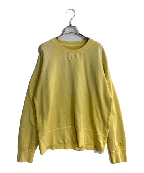 VISVIM（ビズビム）VISVIM (ビズビム) DAMAGED DESIGN COURT L/S SWEAT SHIRT イエロー サイズ:5の古着・服飾アイテム