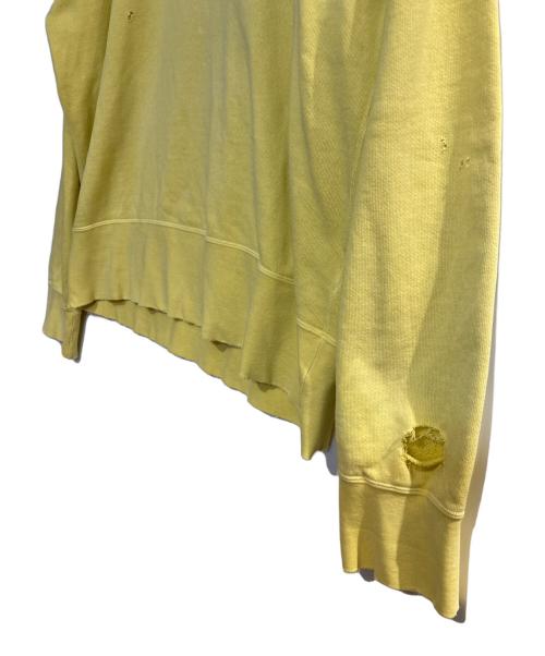 VISVIM（ビズビム）VISVIM (ビズビム) DAMAGED DESIGN COURT L/S SWEAT SHIRT イエロー サイズ:5の古着・服飾アイテム