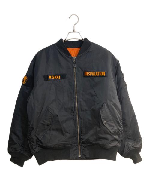 Inspiration（インスピレーション）Inspiration (インスピレーション) リバーシブルMA－1ジャケット ブラック サイズ:Ｌの古着・服飾アイテム