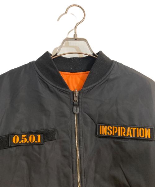 Inspiration（インスピレーション）Inspiration (インスピレーション) リバーシブルMA－1ジャケット ブラック サイズ:Ｌの古着・服飾アイテム
