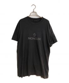 MONCLER（モンクレール）の古着「メッシュ切替袖ロゴ半袖カットソー」｜ブラック
