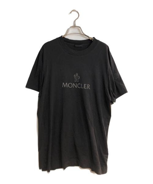MONCLER（モンクレール）MONCLER (モンクレール) メッシュ切替袖ロゴ半袖カットソー ブラック サイズ:Mの古着・服飾アイテム