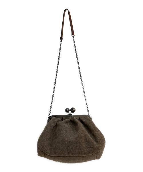 WEEKEND Max Mara（ウィークエンド マックスマーラ）Weekend Max Mara (ウィークエンド マックスマーラ) パスティチーノがま口バッグ ブラウンの古着・服飾アイテム