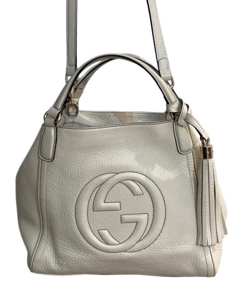 GUCCI（グッチ）GUCCI (グッチ) ソーホーインターロッキングG 2WAYバッグ ベージュの古着・服飾アイテム