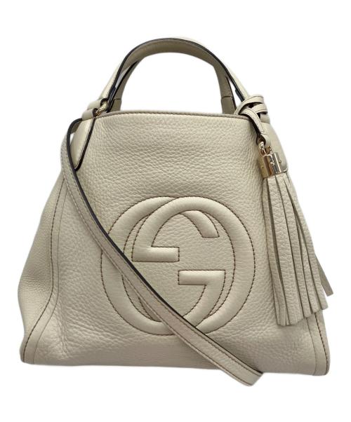 GUCCI（グッチ）GUCCI (グッチ) ソーホーインターロッキングG 2WAYバッグ ベージュの古着・服飾アイテム
