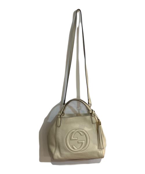 GUCCI（グッチ）GUCCI (グッチ) ソーホーインターロッキングG 2WAYバッグ ベージュの古着・服飾アイテム