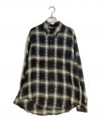 MINEDENIMマインデニム）の古着「Distortion Ombre Check L.Western SH BLT」｜ブラック