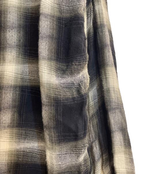 MINEDENIM（マインデニム）MINEDENIM (マインデニム) Distortion Ombre Check L.Western SH BLT ブラック サイズ:Mの古着・服飾アイテム