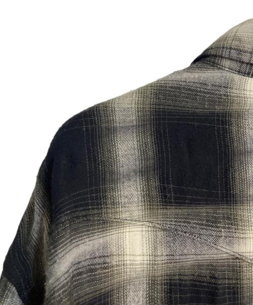 MINEDENIM（マインデニム）MINEDENIM (マインデニム) Distortion Ombre Check L.Western SH BLT ブラック サイズ:Mの古着・服飾アイテム