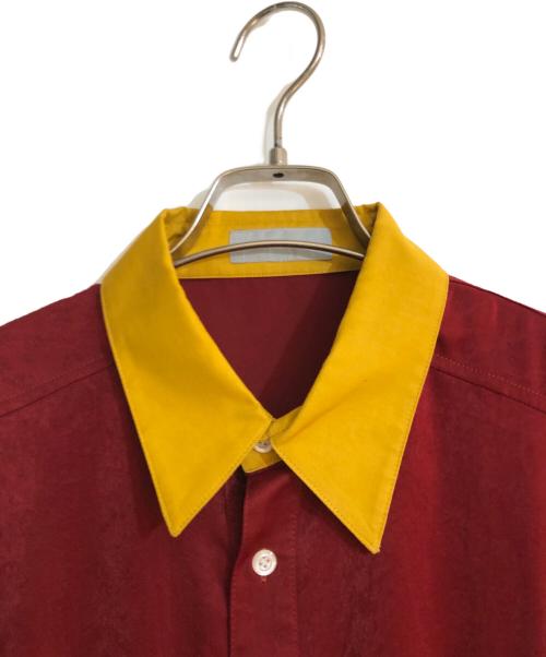 hazama（ハザマ）hazama (ハザマ) 揺らめくシャツワンピース レッド サイズ:Sの古着・服飾アイテム