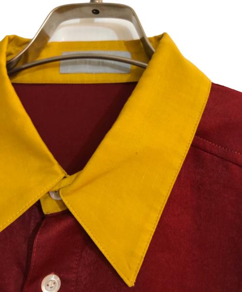 hazama（ハザマ）hazama (ハザマ) 揺らめくシャツワンピース レッド サイズ:Sの古着・服飾アイテム