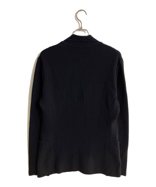 GIORGIO ARMANI（ジョルジオアルマーニ）GIORGIO ARMANI (ジョルジオアルマーニ) ブロックパターンニットジャケット ネイビー サイズ:XLの古着・服飾アイテム