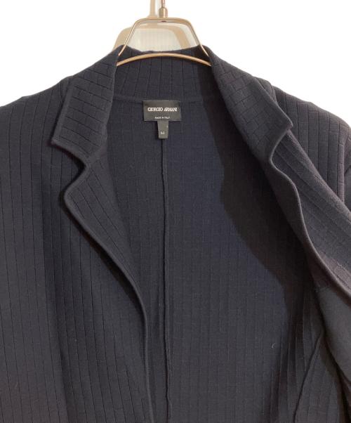 GIORGIO ARMANI（ジョルジオアルマーニ）GIORGIO ARMANI (ジョルジオアルマーニ) ブロックパターンニットジャケット ネイビー サイズ:XLの古着・服飾アイテム