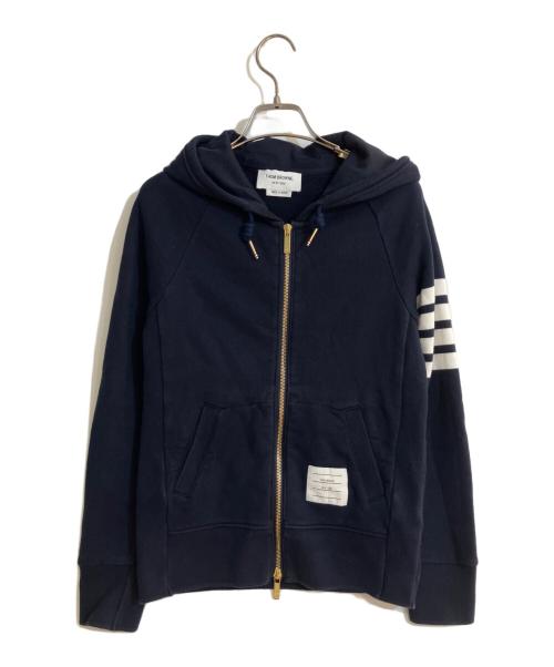 Thom Browne（トムブラウン）Thom Browne (トムブラウン) クラシック ループバック 4-BAR フルジップアップ フーディー ネイビー サイズ:42の古着・服飾アイテム