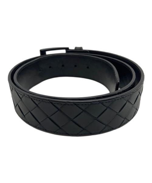 BOTTEGA VENETA（ボッテガベネタ）BOTTEGA VENETA (ボッテガベネタ) イントレチャートレザーベルト ブラックの古着・服飾アイテム