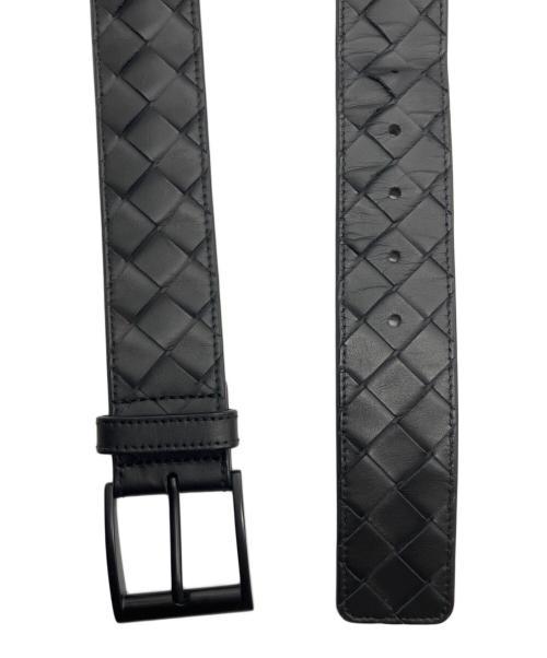 BOTTEGA VENETA（ボッテガベネタ）BOTTEGA VENETA (ボッテガベネタ) イントレチャートレザーベルト ブラックの古着・服飾アイテム