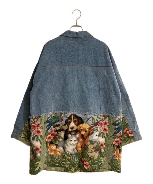 SUM1 STYLE（スミスタイル）SUM1 STYLE (スミスタイル) 動物柄切替デニムジャケット インディゴ サイズ:Fの古着・服飾アイテム